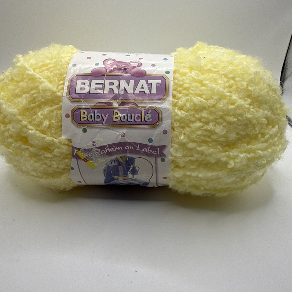 Bernat Baby Boucle No Dye Lot Yarn 4.0 oz / 113 G grams ~ Soft Lemon